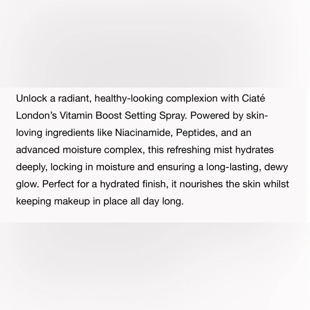 ciaté London Vitamin Boost Setting Spray, NEW, Sealed